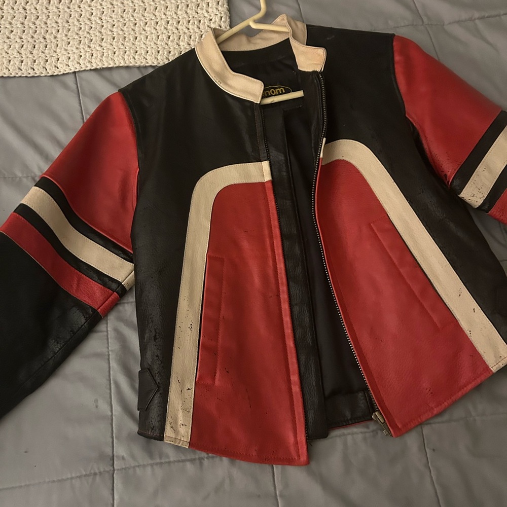 Red and Black Leather Jacket